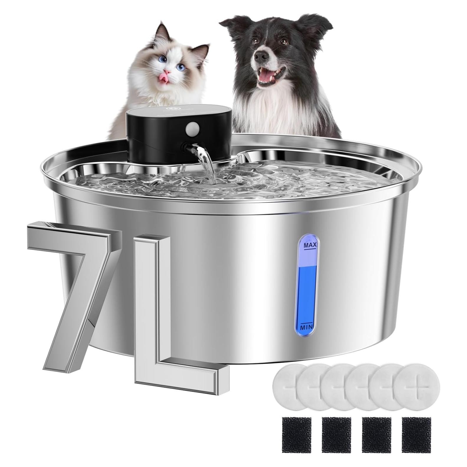 Fuente de Agua Inalámbrica para Perros Aetherika 7L Acero Inoxidable