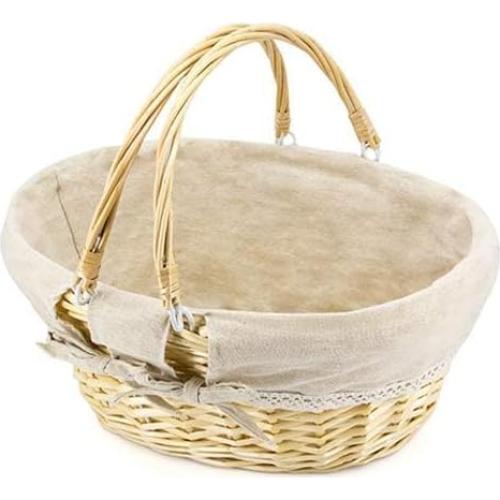 Cesta de Mimbre UJoylify Ovalada Grande 15.5L Natural