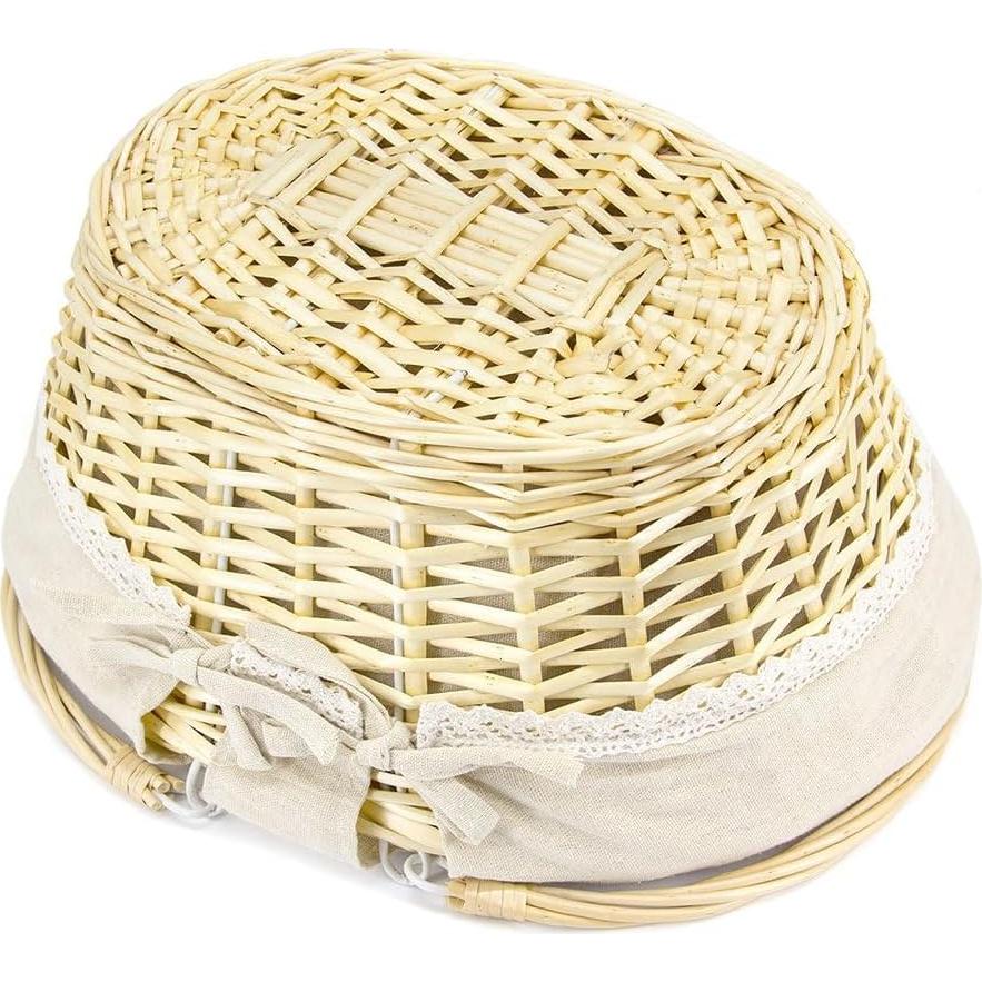 Cesta de Mimbre UJoylify Ovalada Grande 15.5L Natural