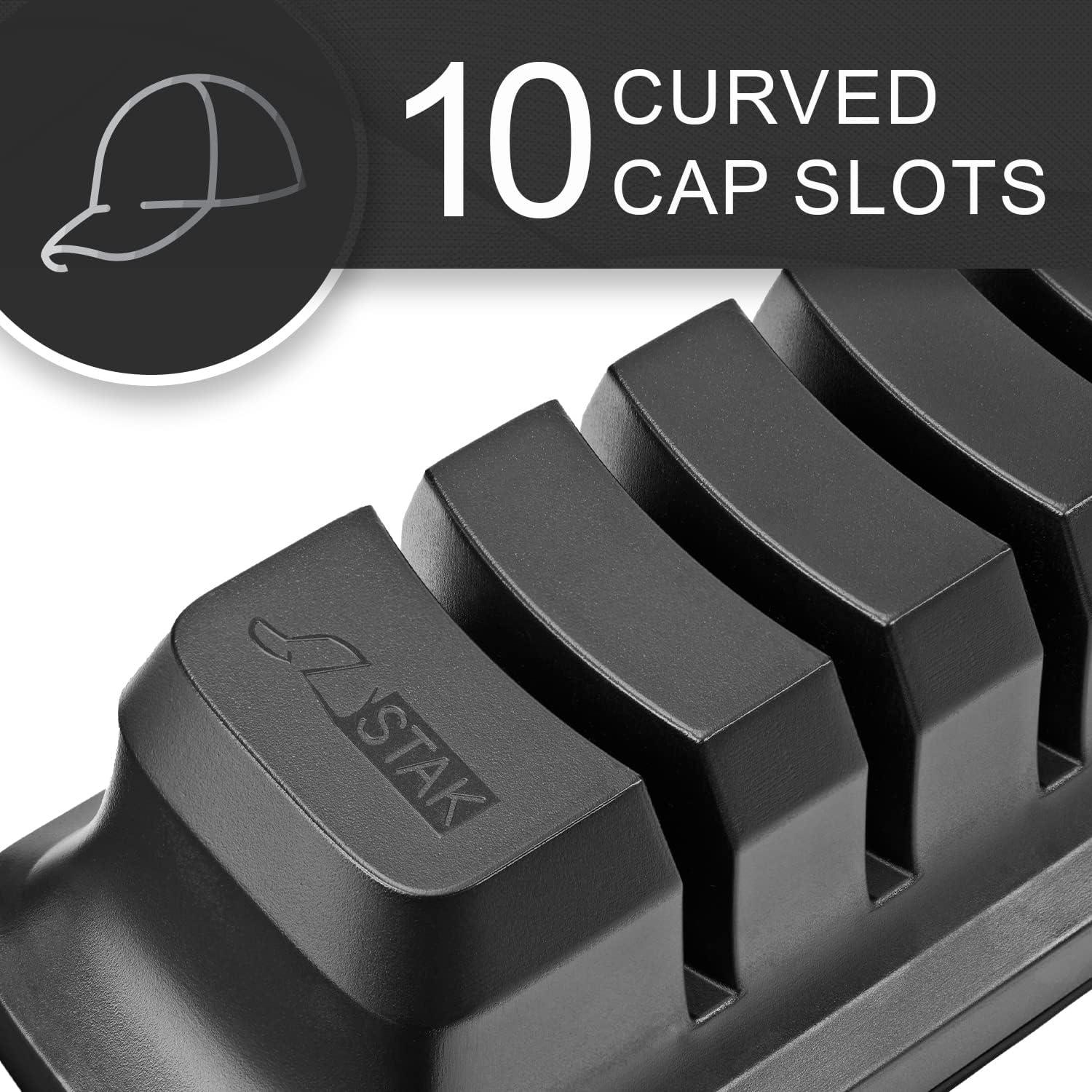 Organizador de Gorras Capstak - Soporte Vertical para 10 Gorras Negro