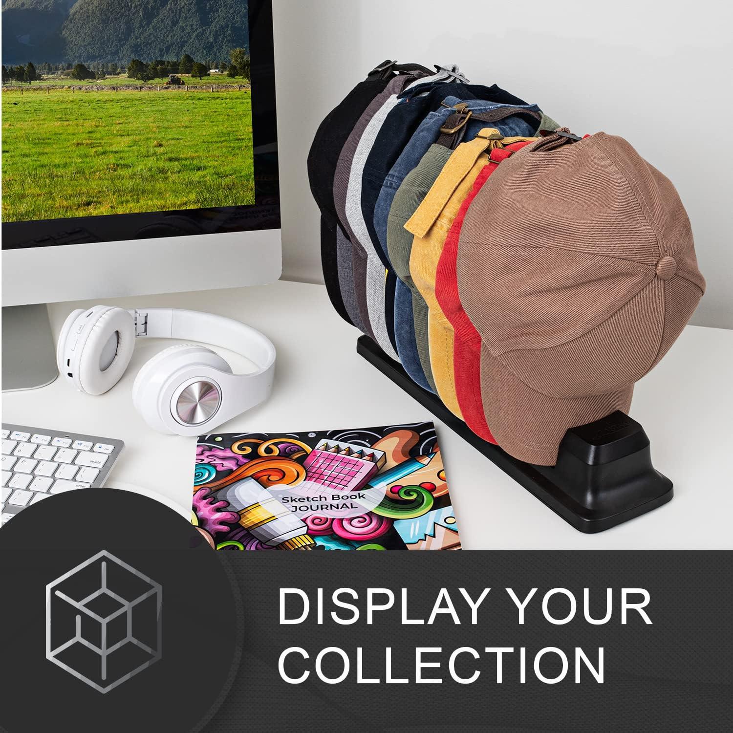 Organizador de Gorras Capstak - Soporte Vertical para 10 Gorras Negro