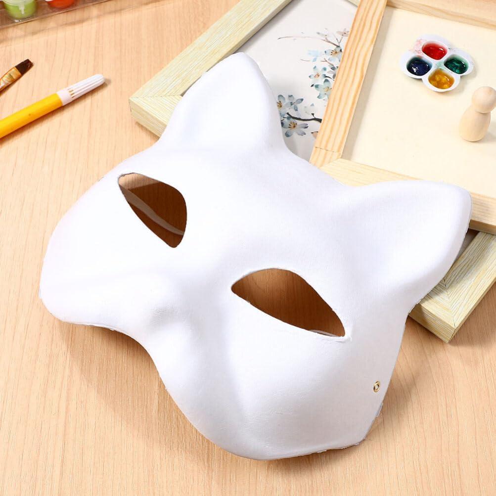Máscaras de Gato y Zorro Blancas IMIKEYA 6 Piezas DIY