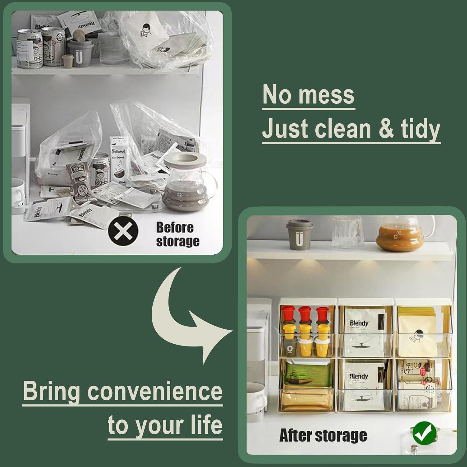 Soporte Organizador K Cup BILLION GOLD Verde 2 Cajones