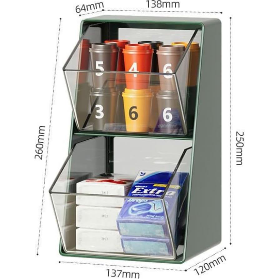Soporte Organizador K Cup BILLION GOLD Verde 2 Cajones