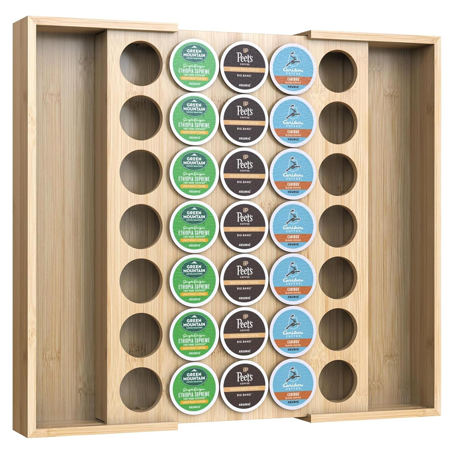 Soporte Expandible de Bambú WELL WENG para 35 Cápsulas K-Cup