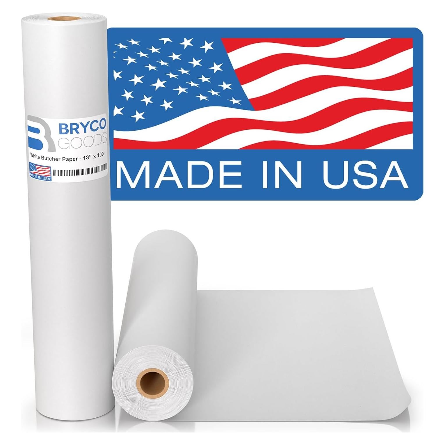 Papel Kraft Blanco para Carnicero Bryco Goods 30.48x100m Grado Alimenticio