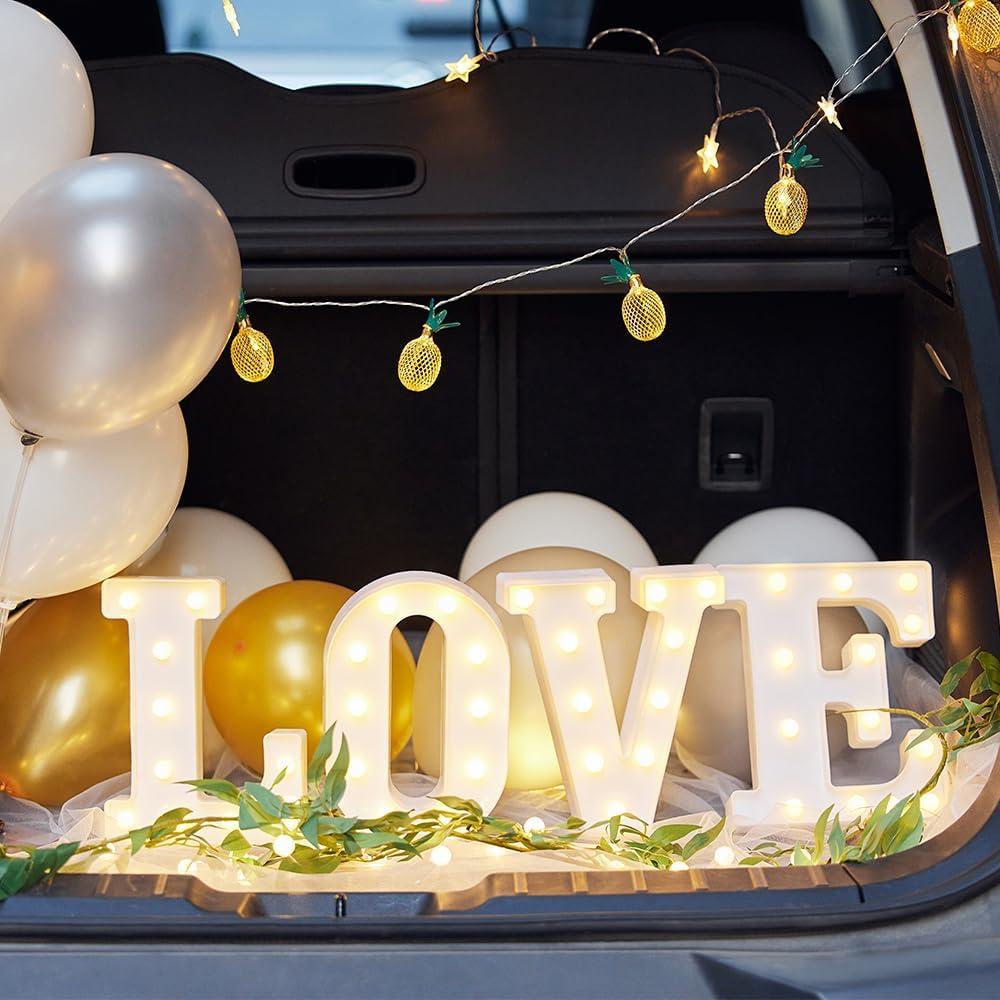 Letras Iluminadas Neón Hoosmoon - Decoración Moderna para Fiestas