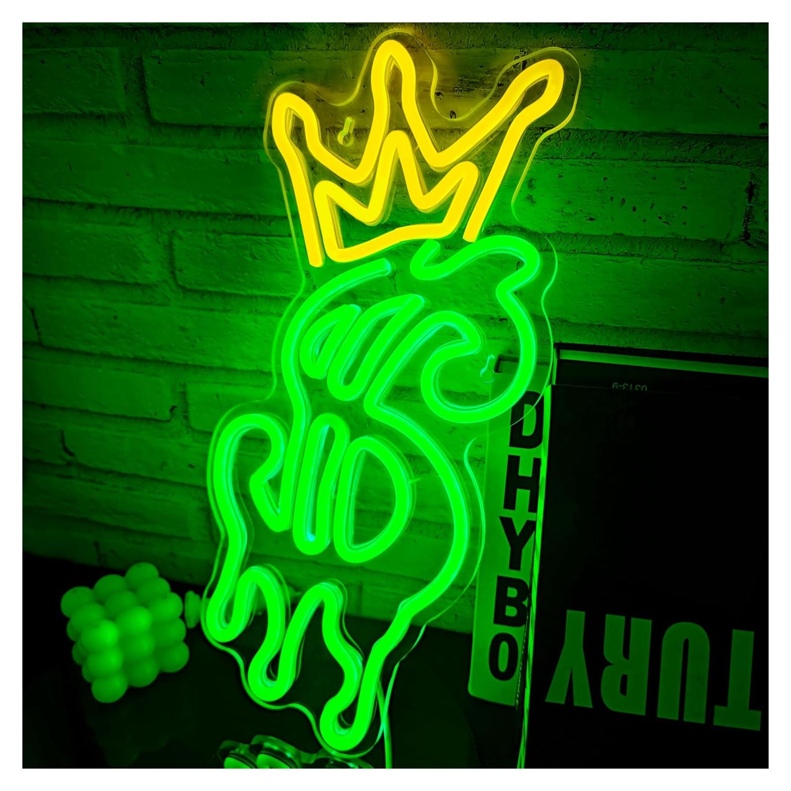 Luz de Neón LED Dólar Verde con Brillo Ajustable - LF