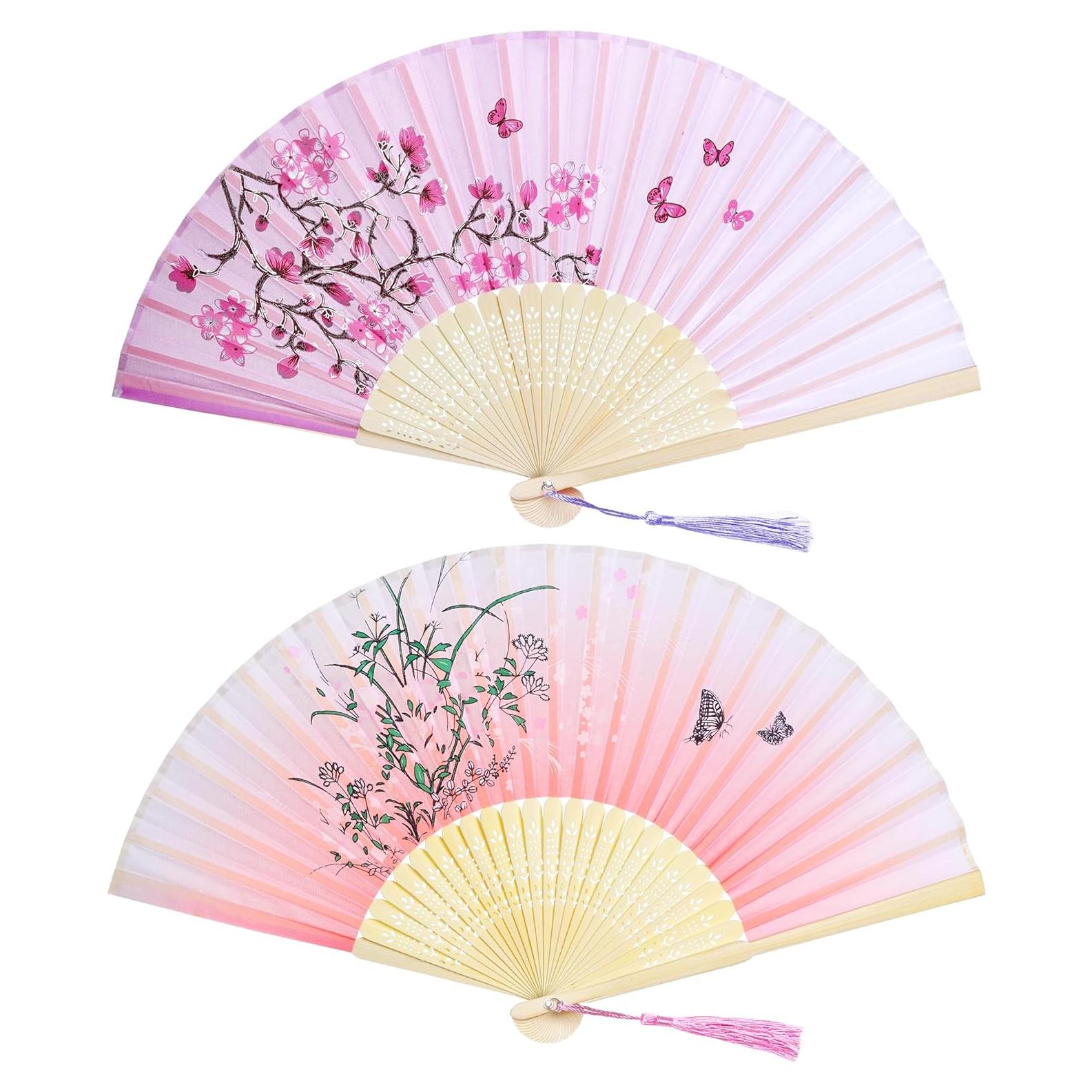 Abanicos de Mano Plegables Bantoye 2 Piezas Floral