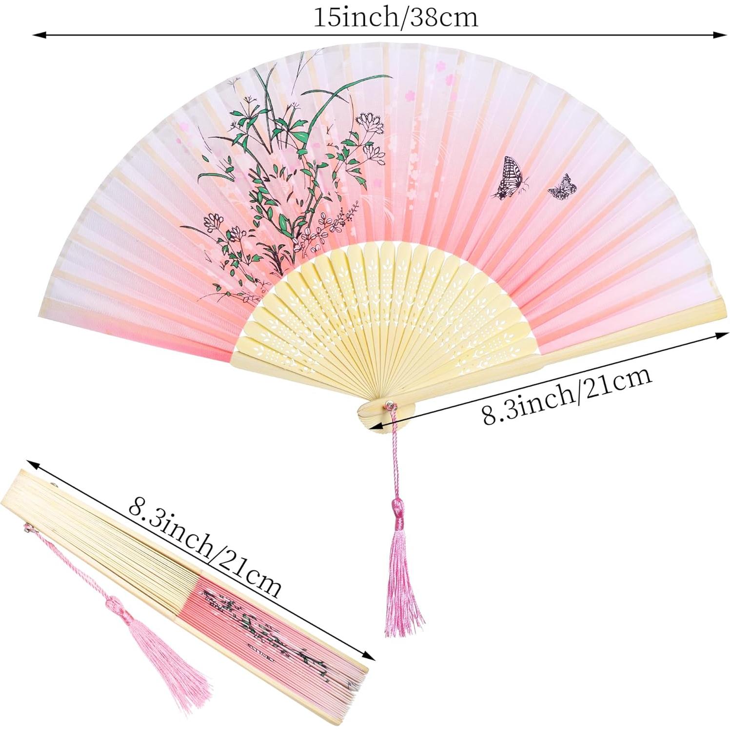 Abanicos de Mano Plegables Bantoye 2 Piezas Floral