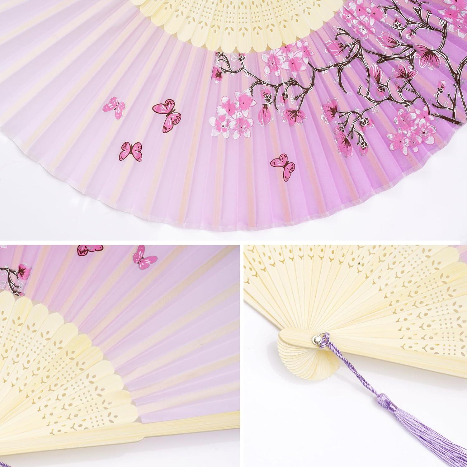 Abanicos de Mano Plegables Bantoye 2 Piezas Floral