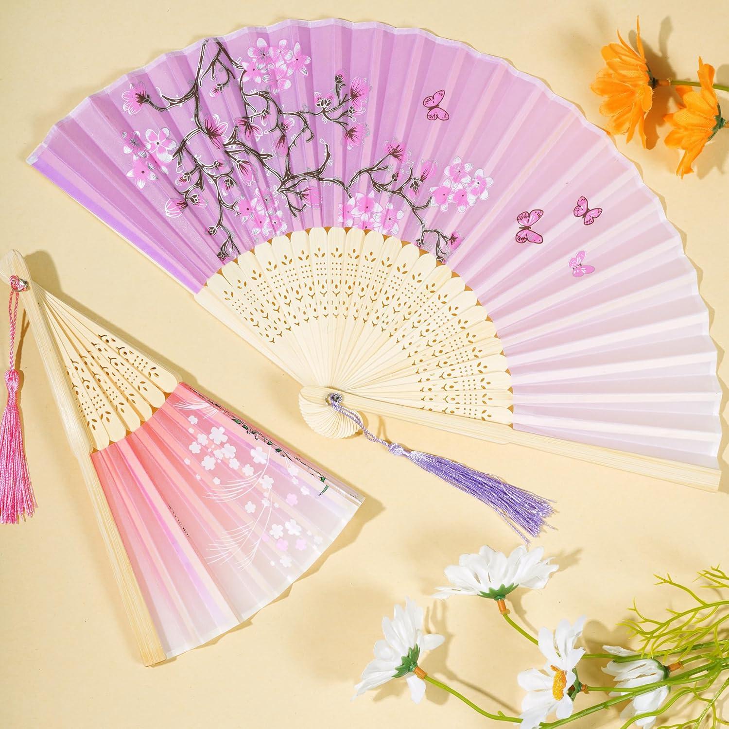 Abanicos de Mano Plegables Bantoye 2 Piezas Floral