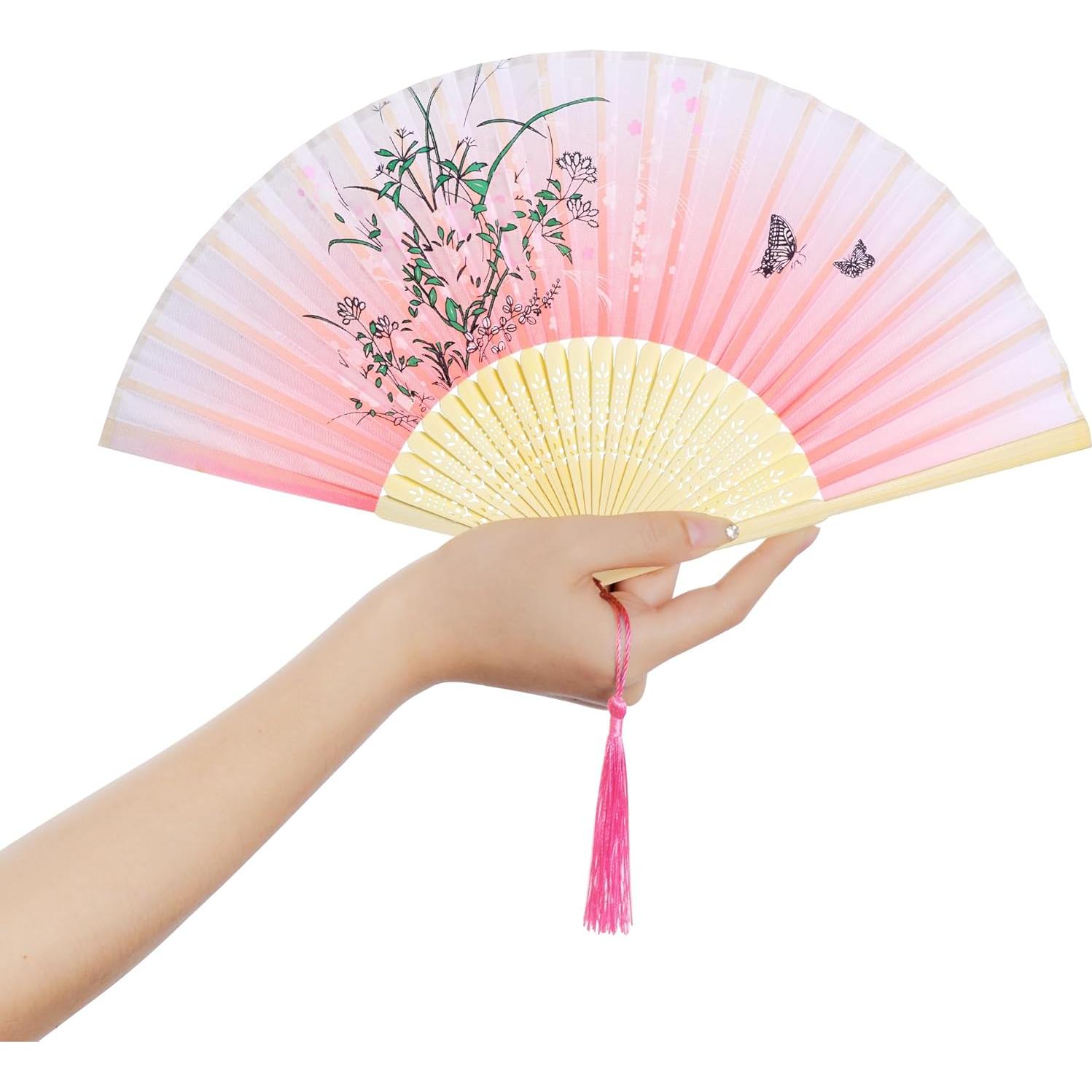 Abanicos de Mano Plegables Bantoye 2 Piezas Floral