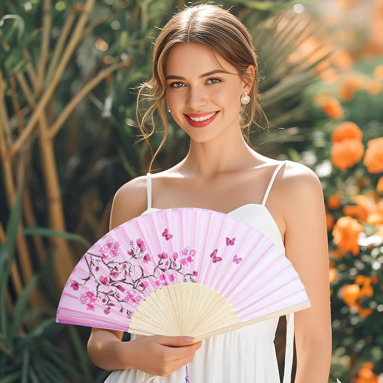 Abanicos de Mano Plegables Bantoye 2 Piezas Floral