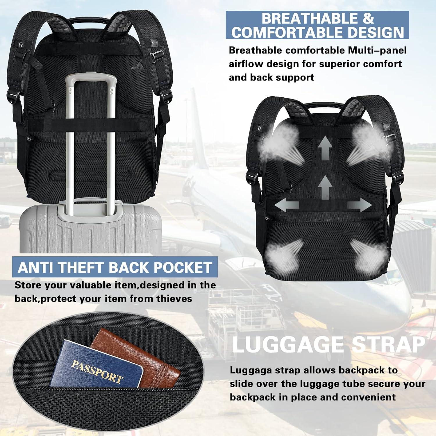 Mochila SINVICKO 18.4" Antirrobo USB 60L Azul