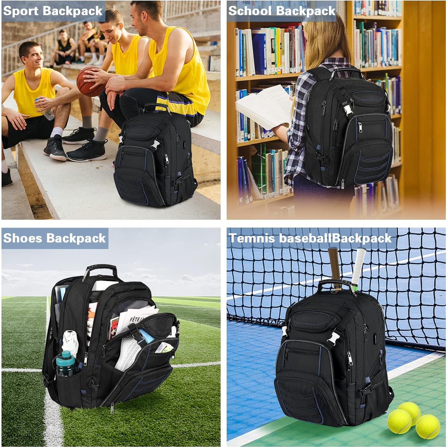 Mochila SINVICKO 18.4" Antirrobo USB 60L Azul