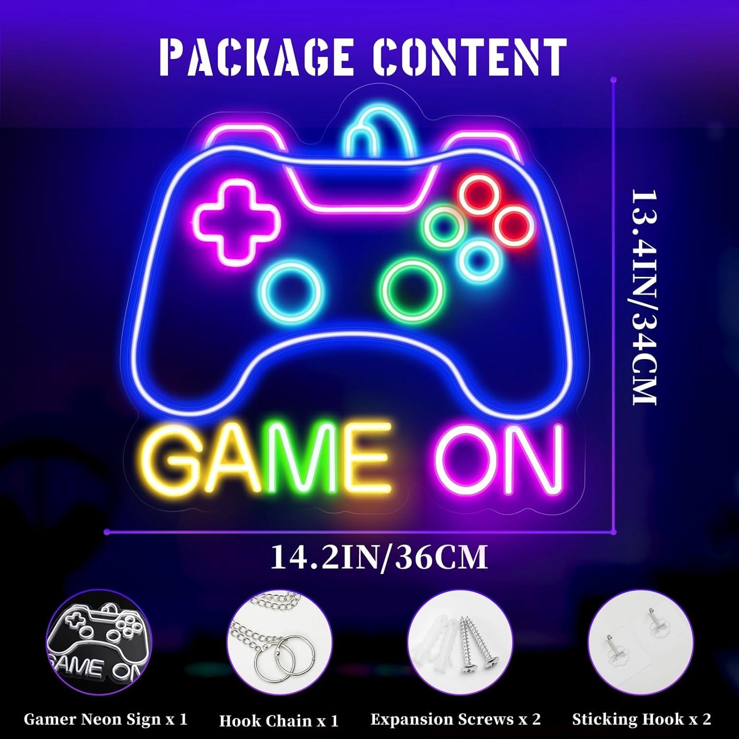 Luz de Neón LED Gamer STYPOP Game On 35.9x34cm