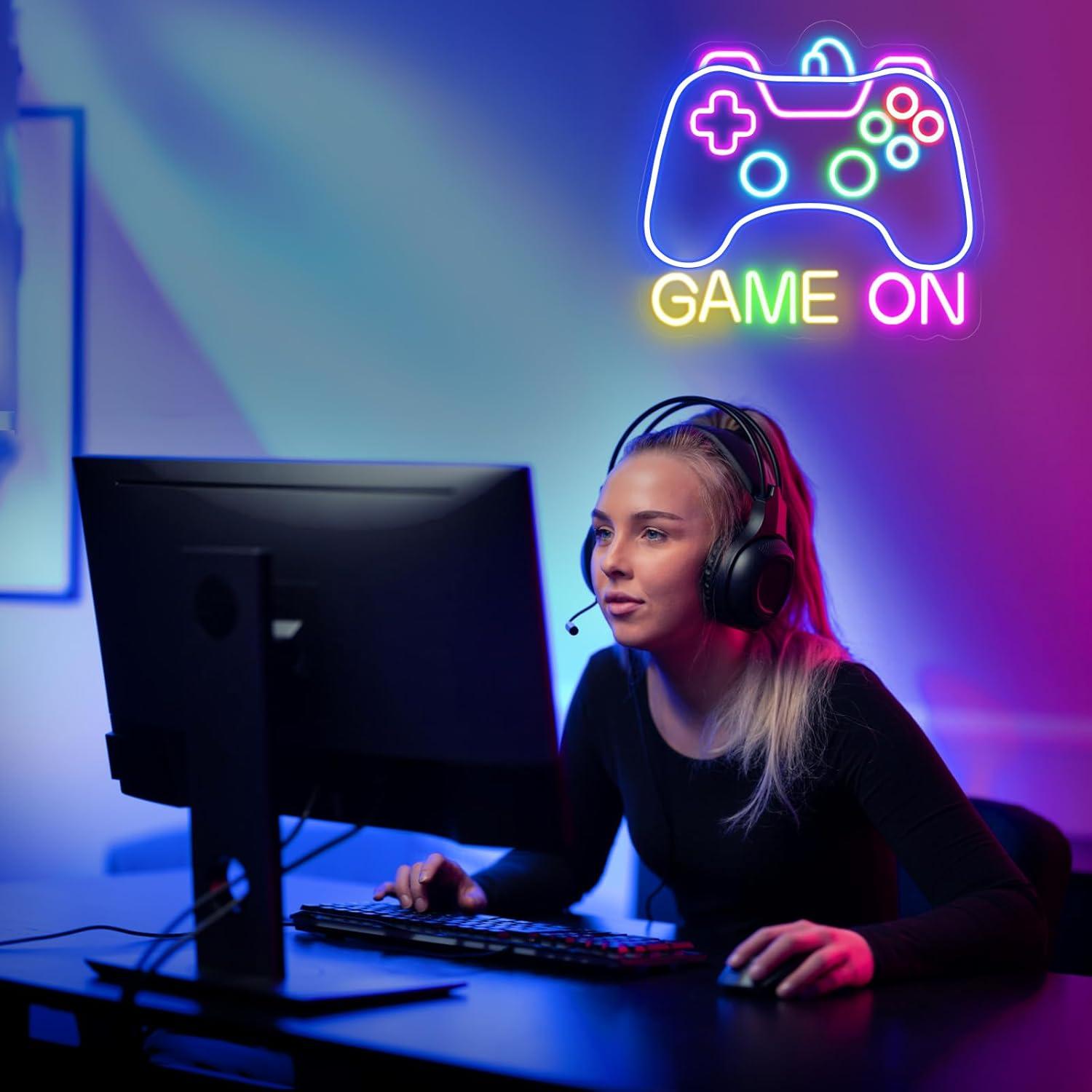 Luz de Neón LED Gamer STYPOP Game On 35.9x34cm