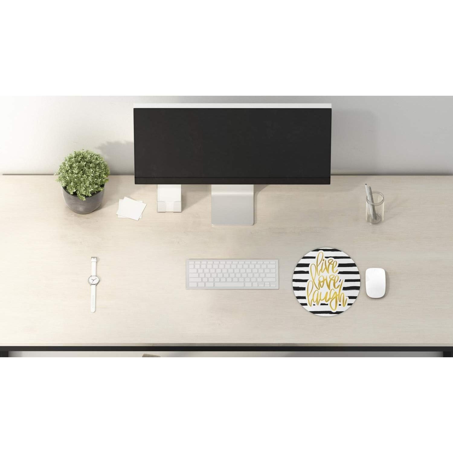 Alfombrilla de Ratón Ambesonne 20 cm Redonda Antideslizante