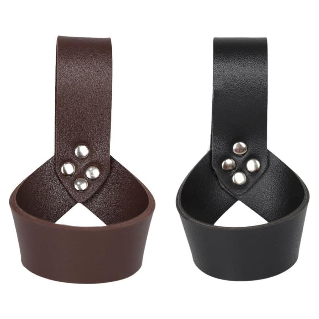 Soporte de Espada Medieval 2 Pcs PU Negro para Cosplay