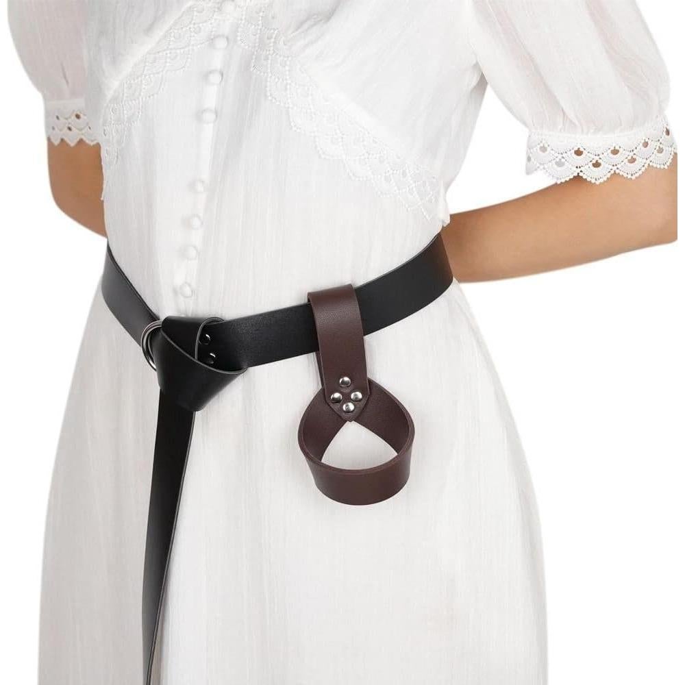 Soporte de Espada Medieval 2 Pcs PU Negro para Cosplay