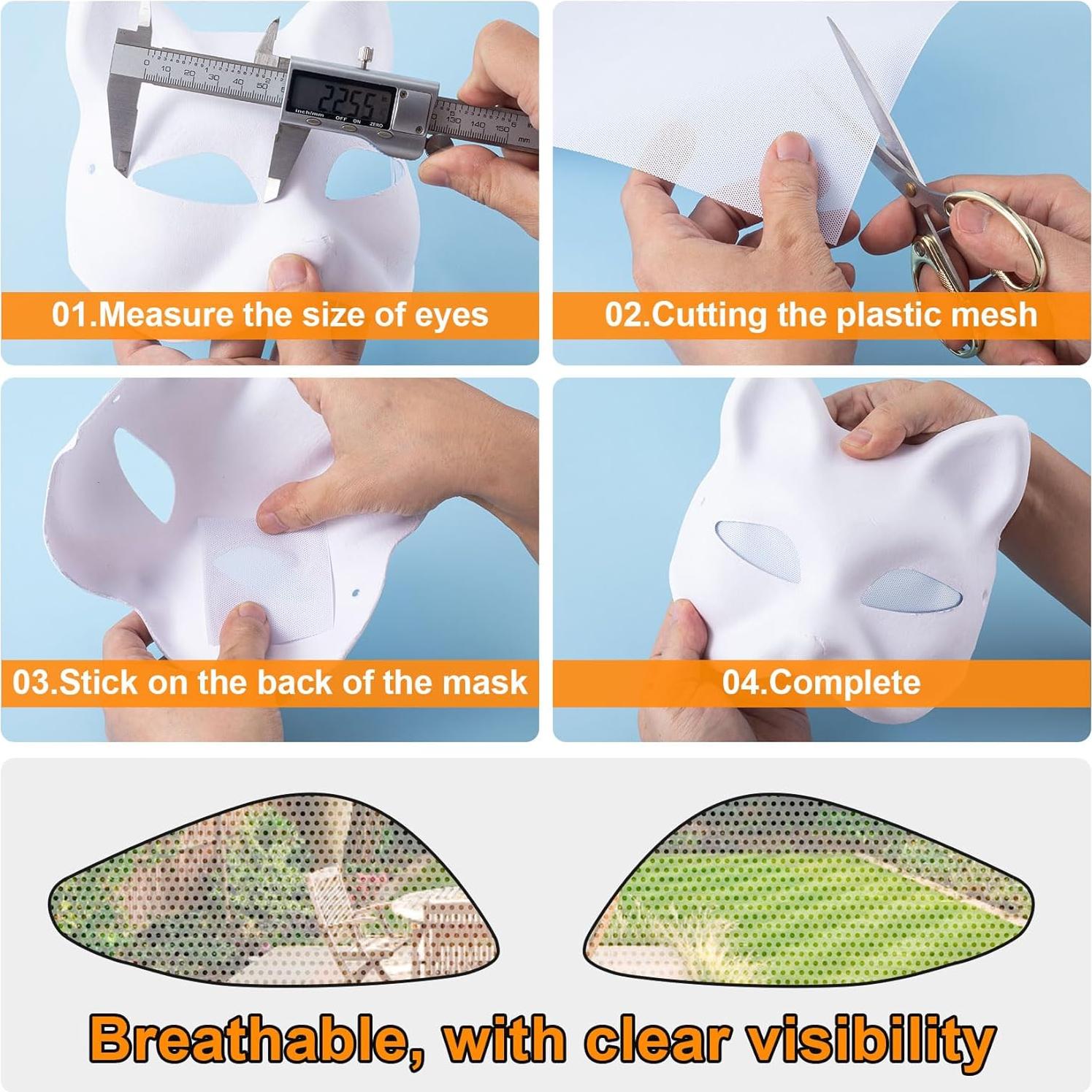 5 Hojas Malla de Ojos Fursuit Pndeyo Blanca 300x200mm