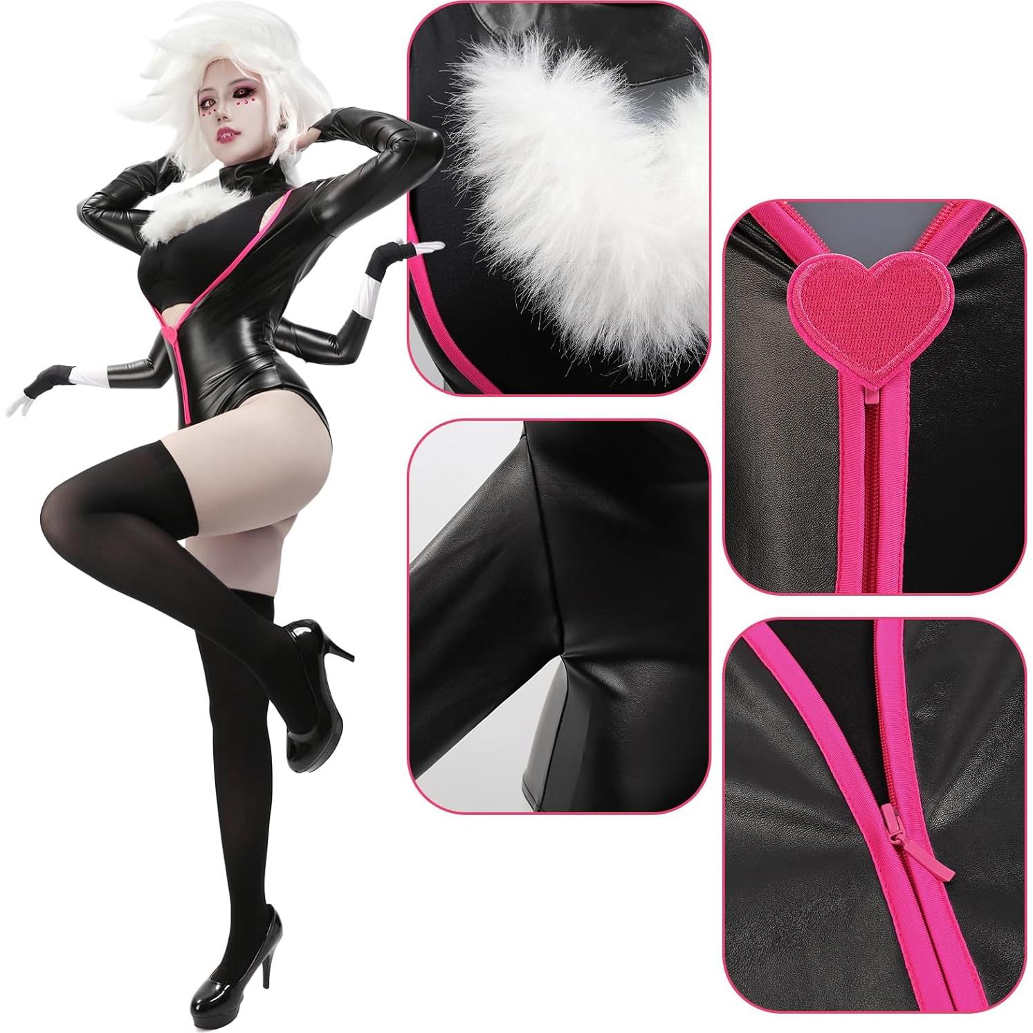 DAZCOS Traje de Cosplay Mono Negro para Mujeres Halloween