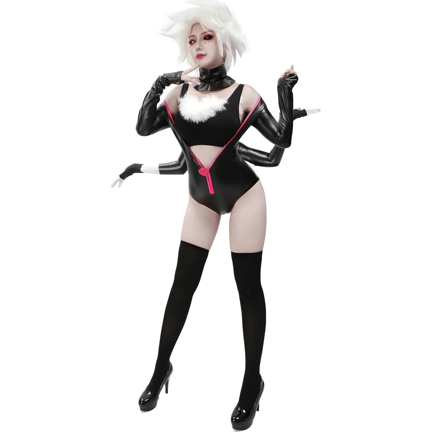 DAZCOS Traje de Cosplay Mono Negro para Mujeres Halloween
