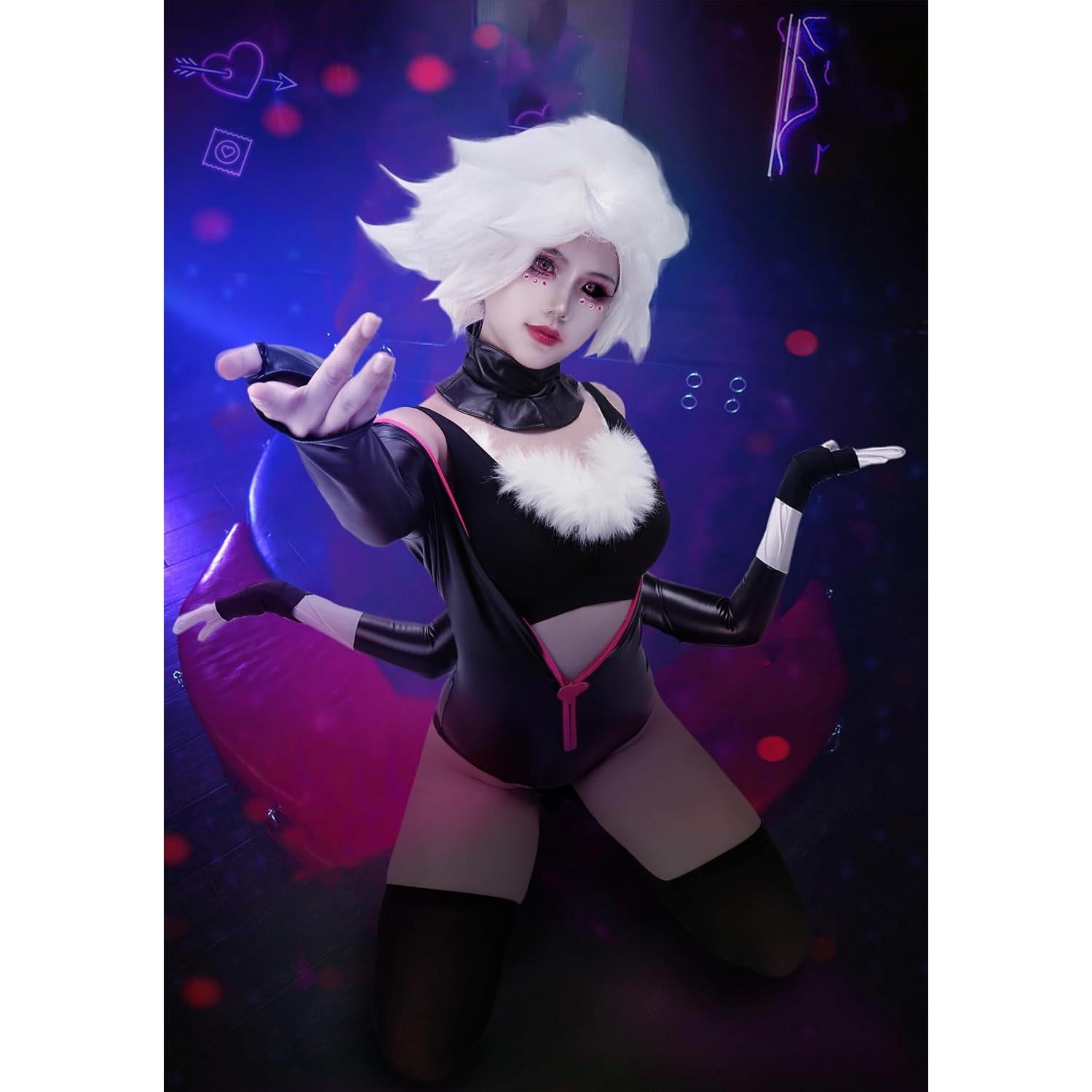 DAZCOS Traje de Cosplay Mono Negro para Mujeres Halloween