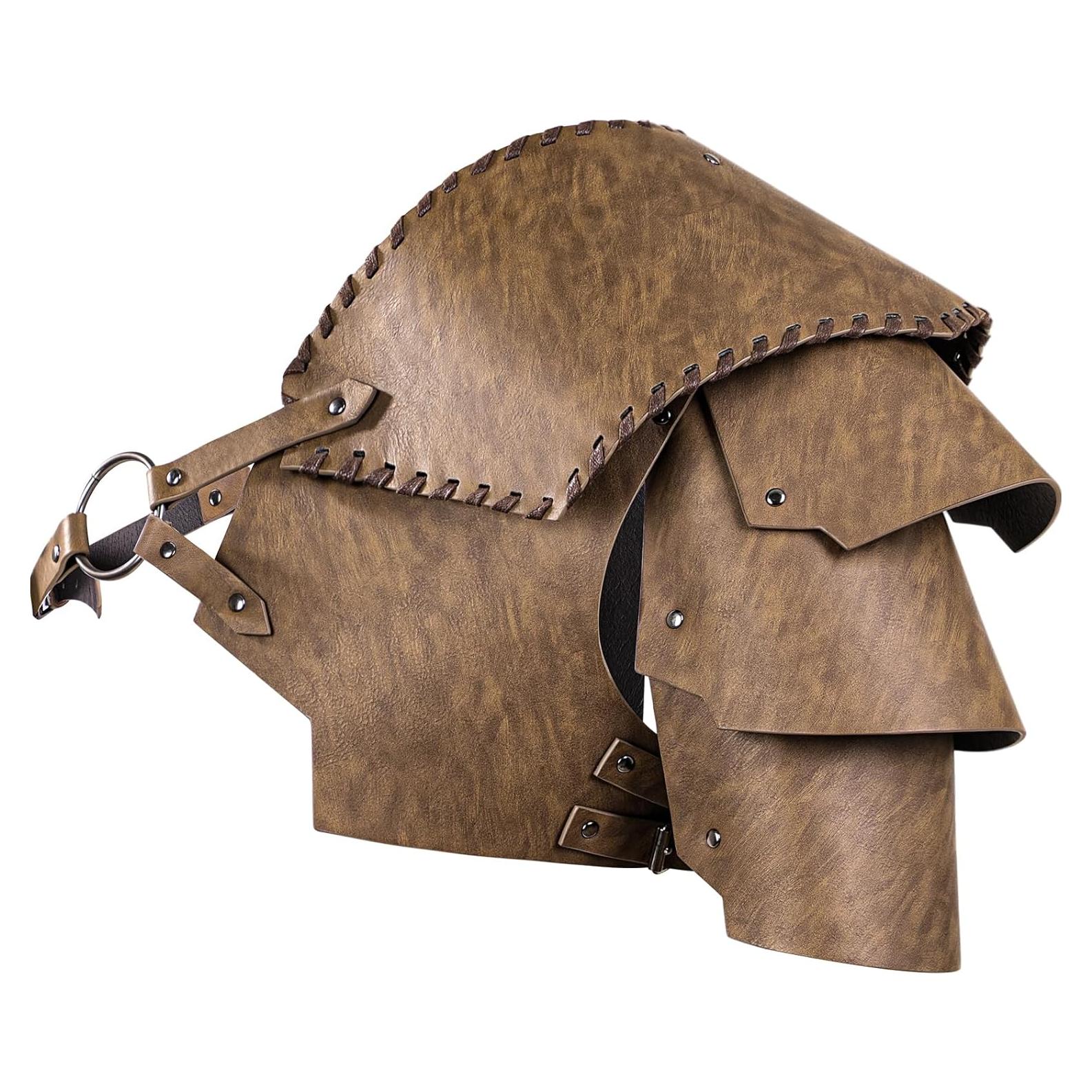 Armadura Medieval de Cuero Sintético Marrón para LARP