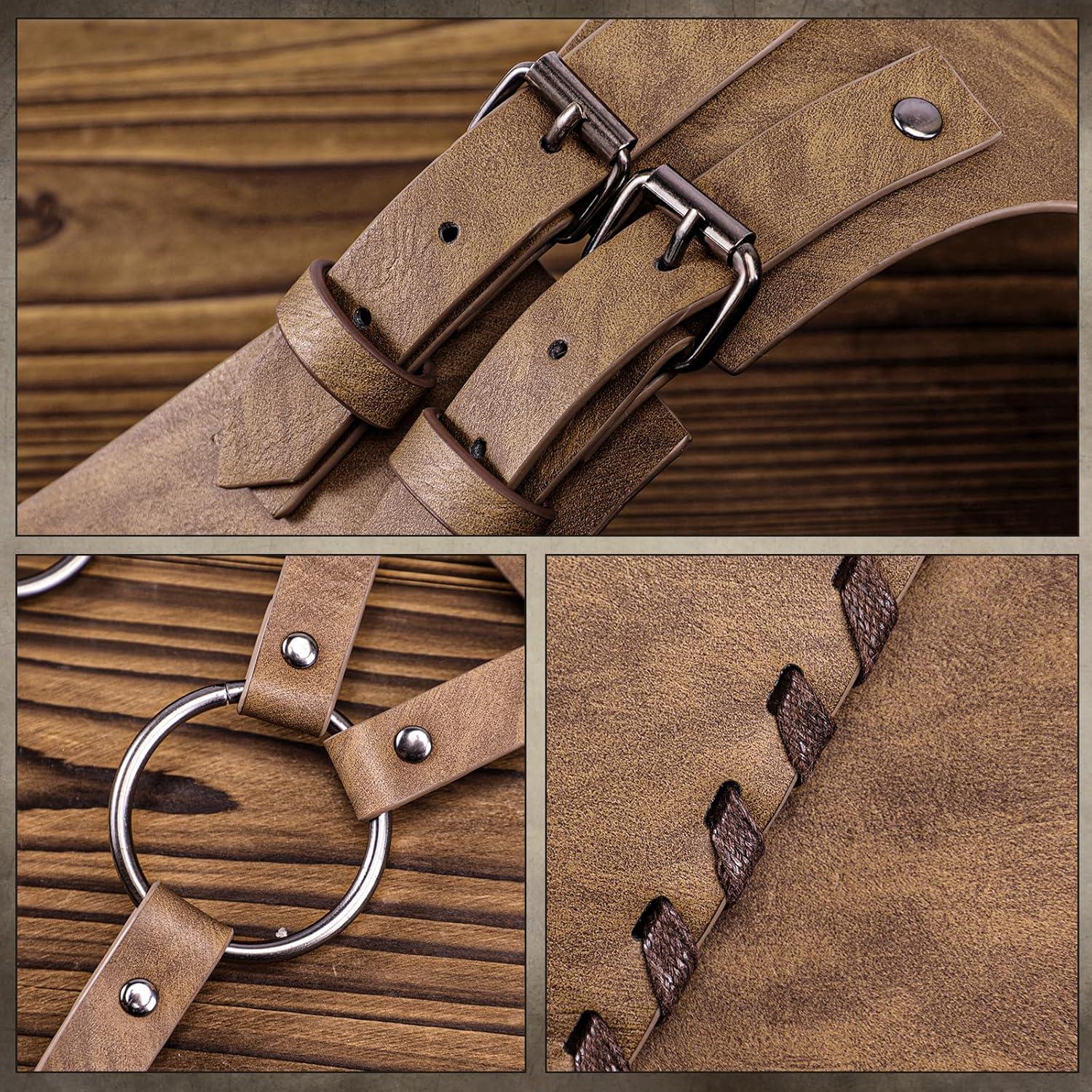 Armadura Medieval de Cuero Sintético Marrón para LARP