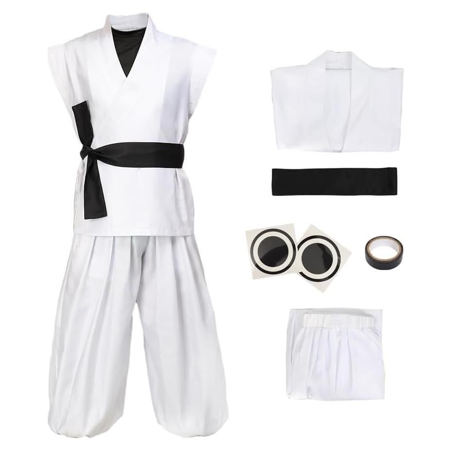 DAZCOS Traje de Cosplay Hombre JJK Kung Fu Blanco Talla Grande
