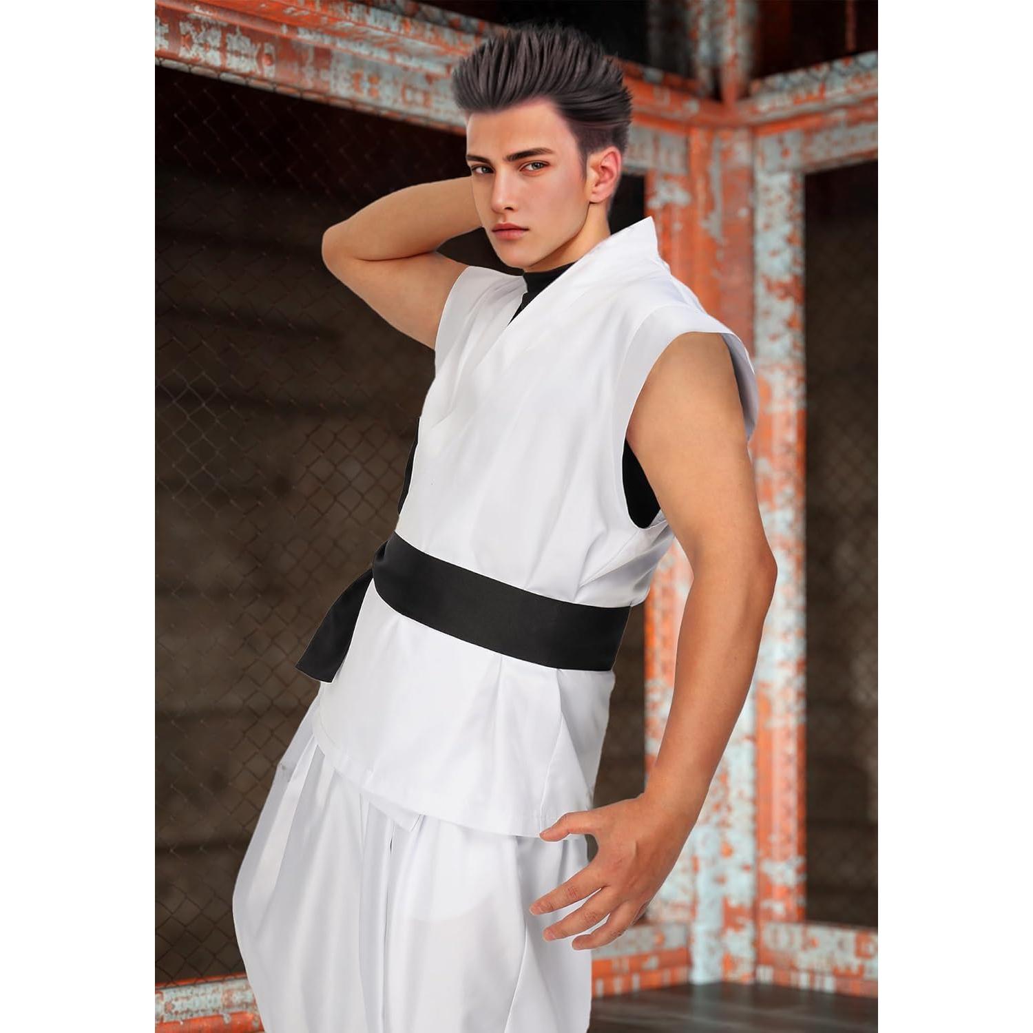 DAZCOS Traje de Cosplay Hombre JJK Kung Fu Blanco Talla Grande