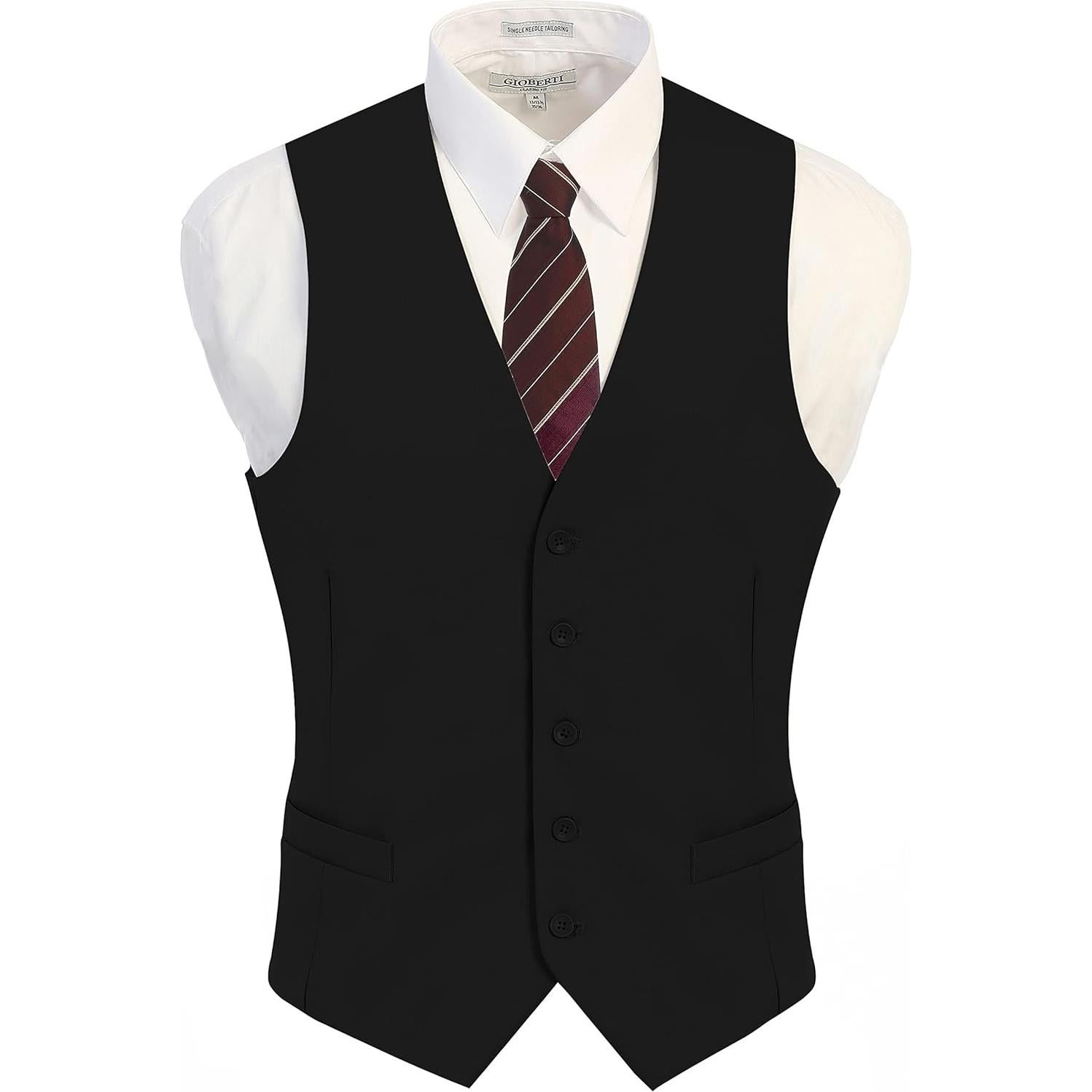 Chaleco Formal para Hombre Gioberti Negro Ajustable
