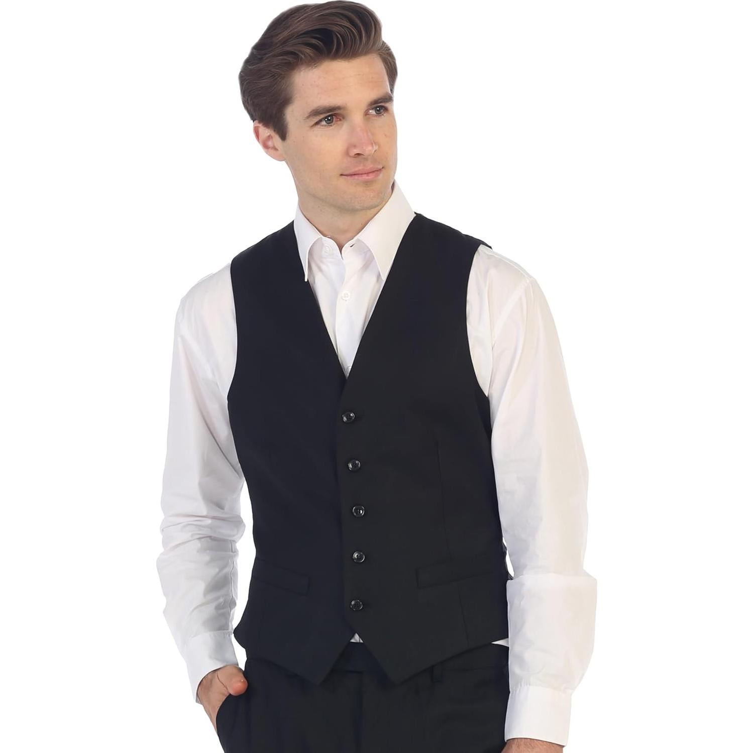 Chaleco Formal para Hombre Gioberti Negro Ajustable