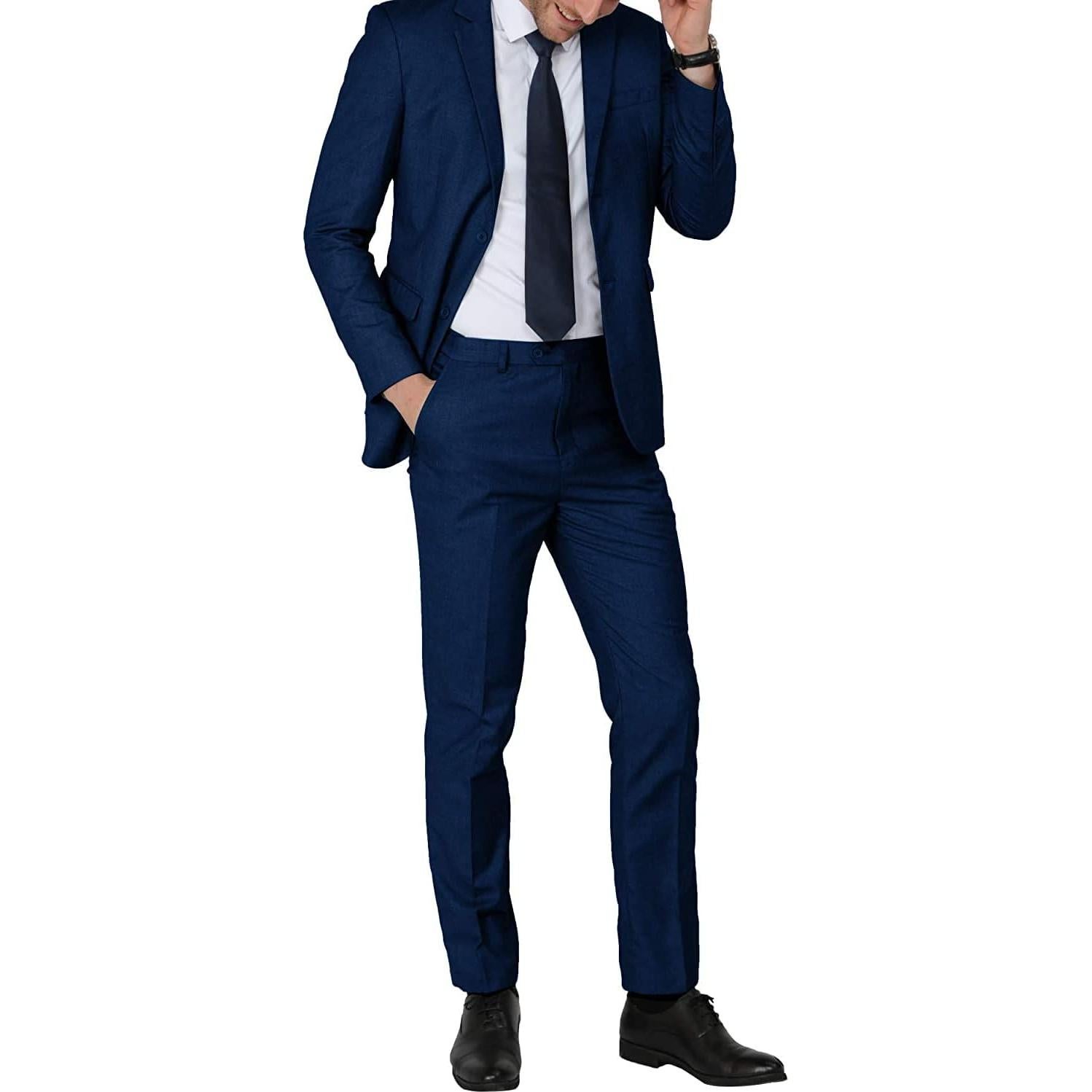 Traje de Hombre WEEN CHARM Ajustado 2 Piezas Marino