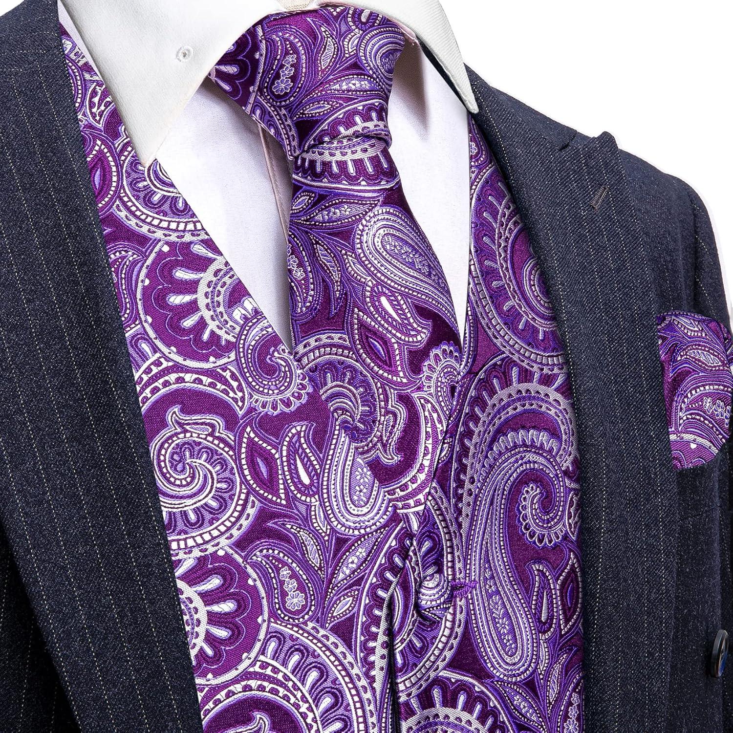 Chaleco Formal Barry.Wang para Hombre Jacquard Seda 5 Piezas