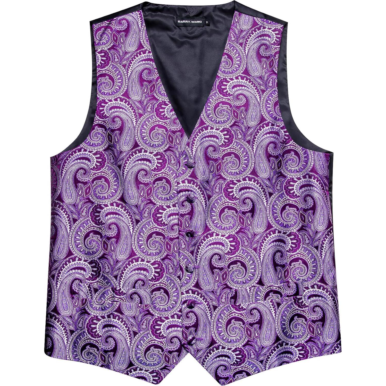 Chaleco Formal Barry.Wang para Hombre Jacquard Seda 5 Piezas