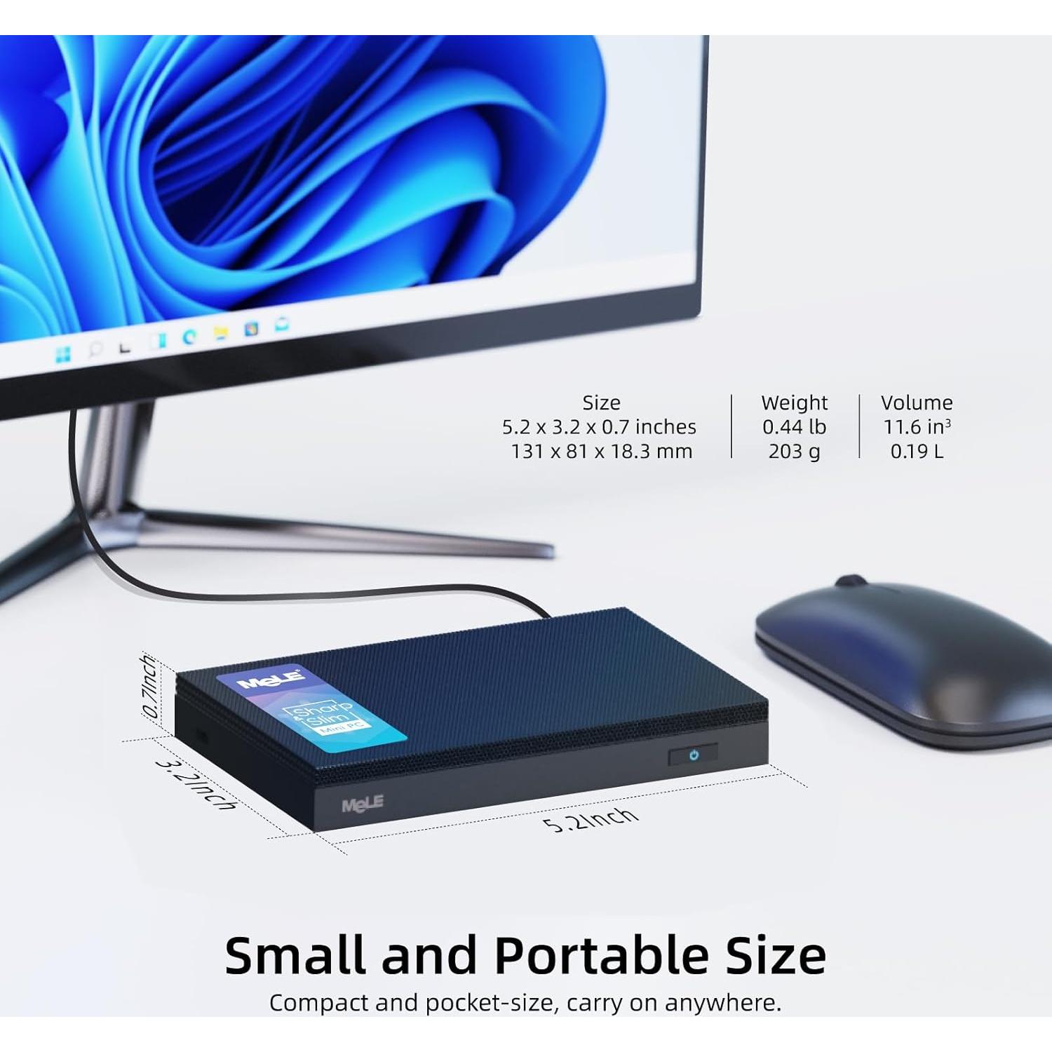 MeLE Mini PC Quieter3C 11ª Gen N5105 16GB 512GB 4K