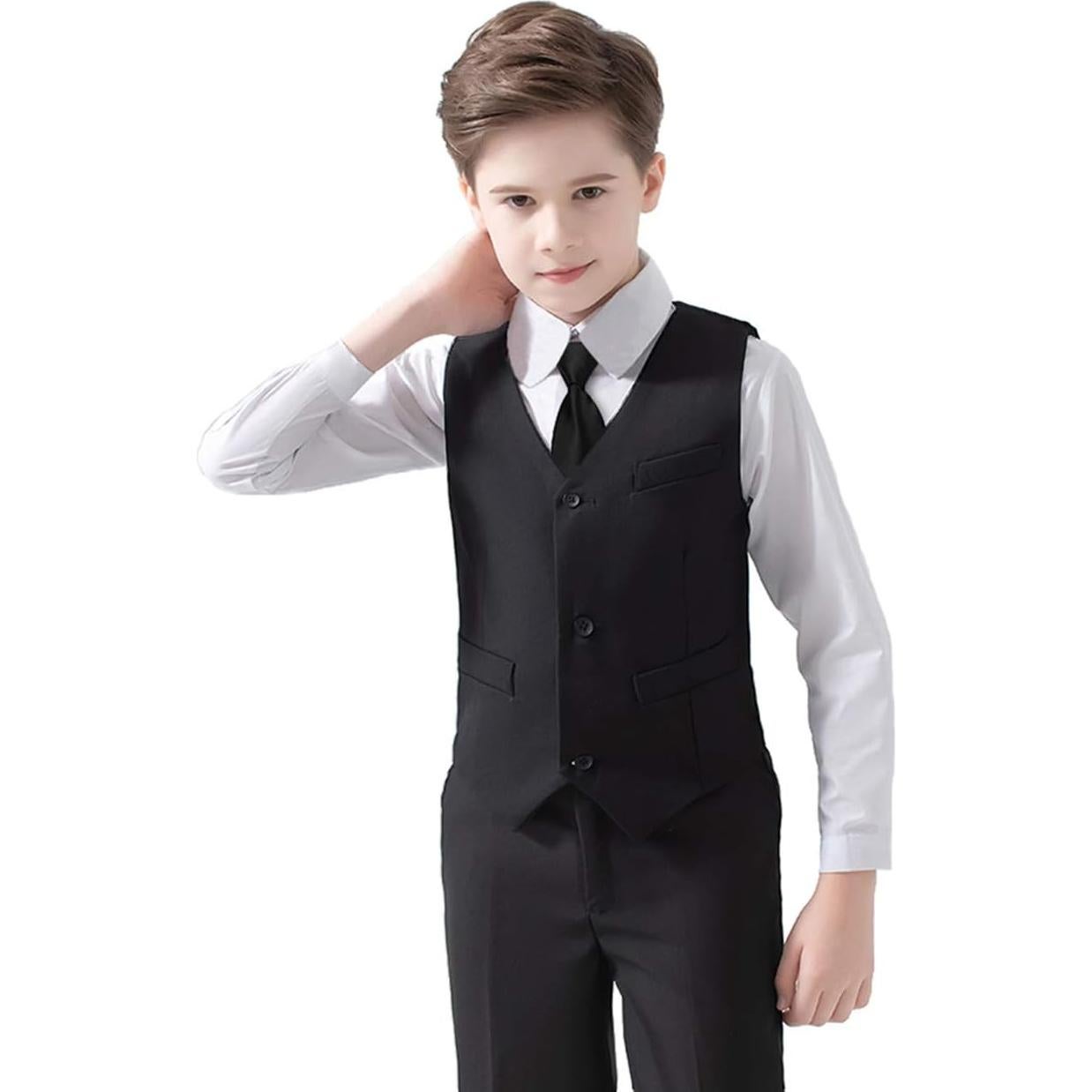 Traje Formal para Niños 2T Yavakoor 5 Piezas Negro