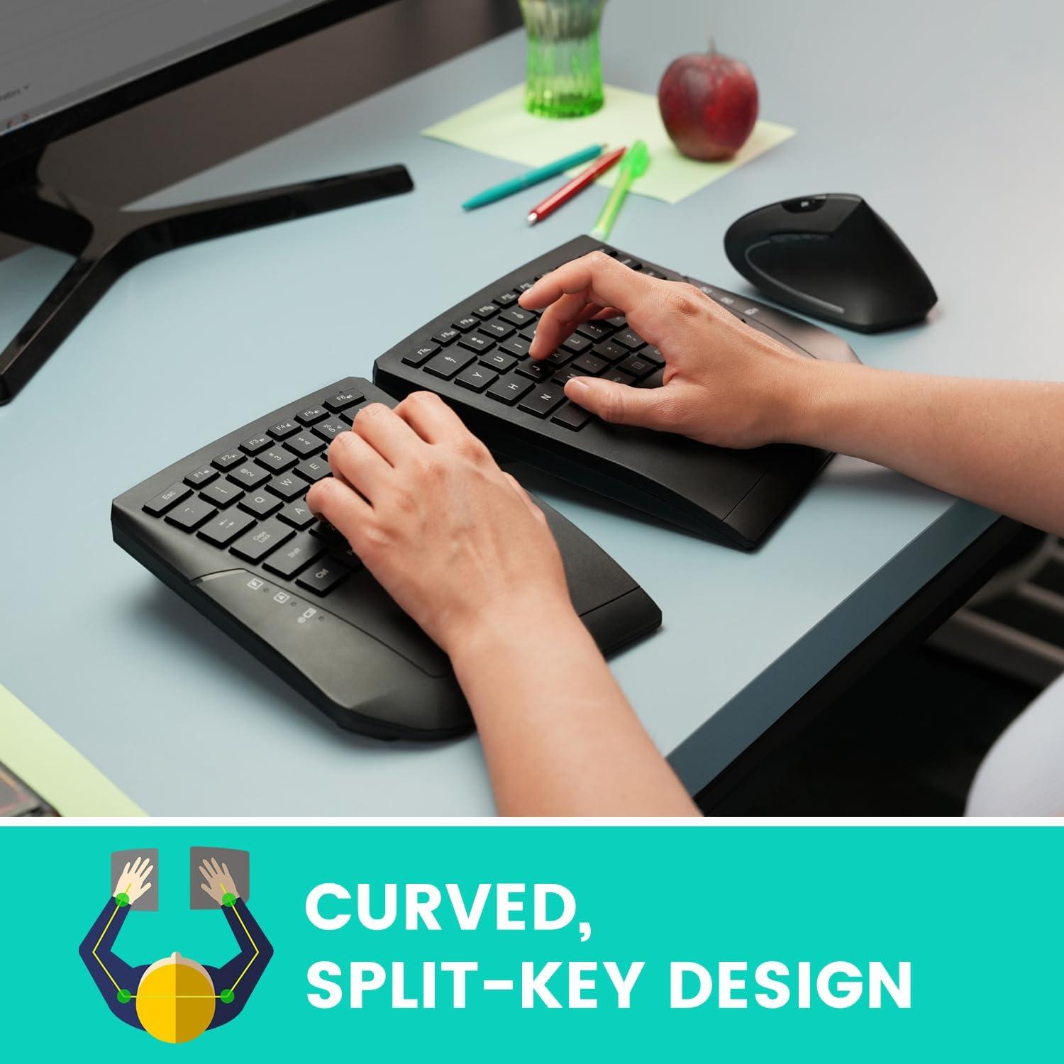 Teclado Ergonómico Inalámbrico Perixx PERIBOARD-624B - Negro