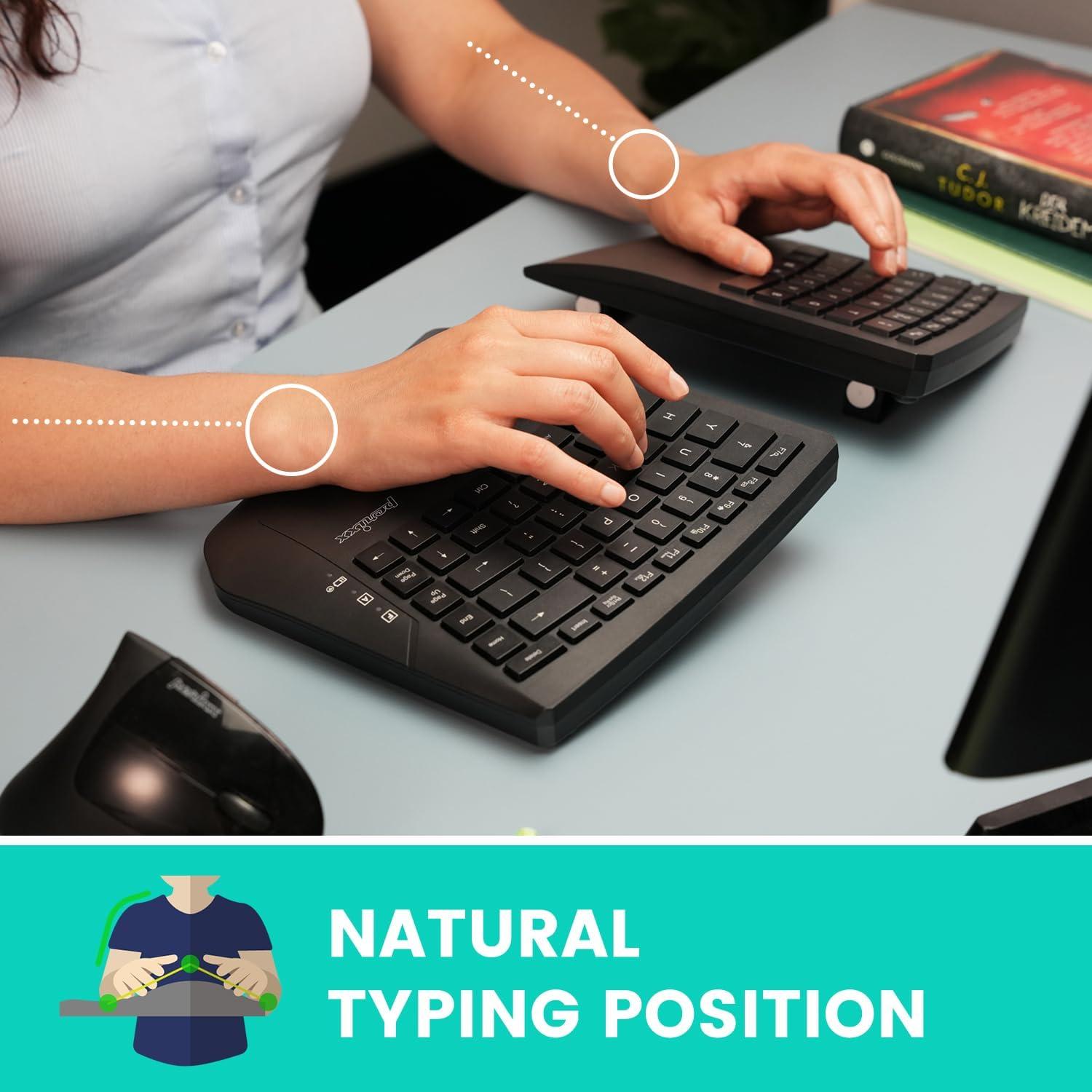 Teclado Ergonómico Inalámbrico Perixx PERIBOARD-624B - Negro