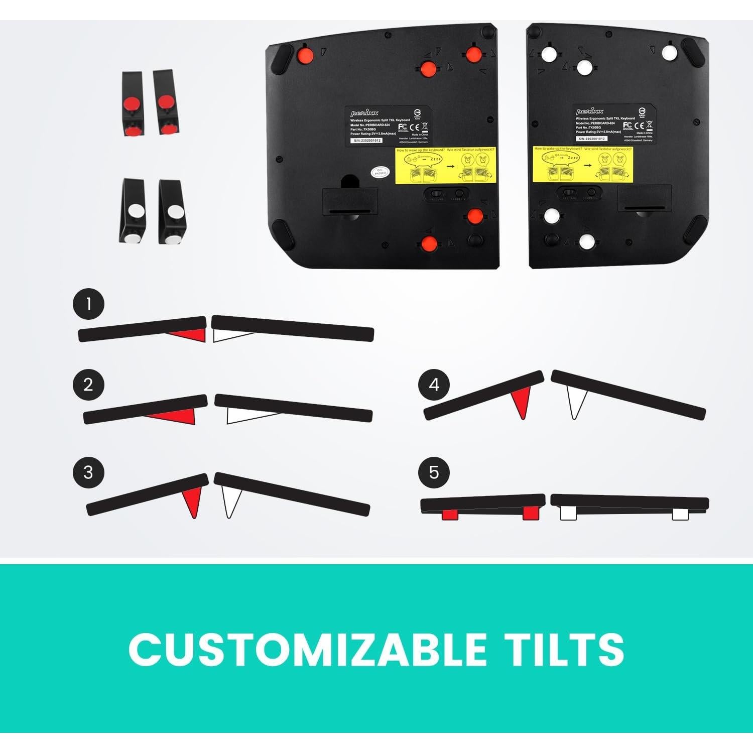 Teclado Ergonómico Inalámbrico Perixx PERIBOARD-624B - Negro