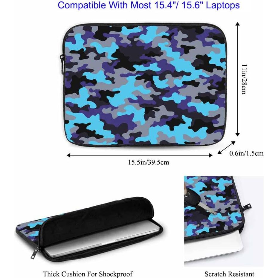 Funda para Laptop 15.6" Nicokee Camuflaje Azul Gris