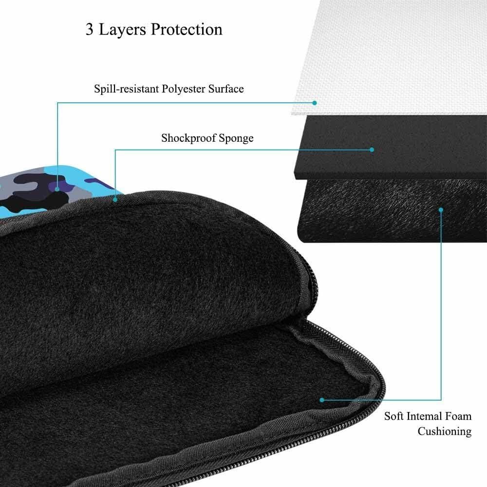 Funda para Laptop 15.6" Nicokee Camuflaje Azul Gris