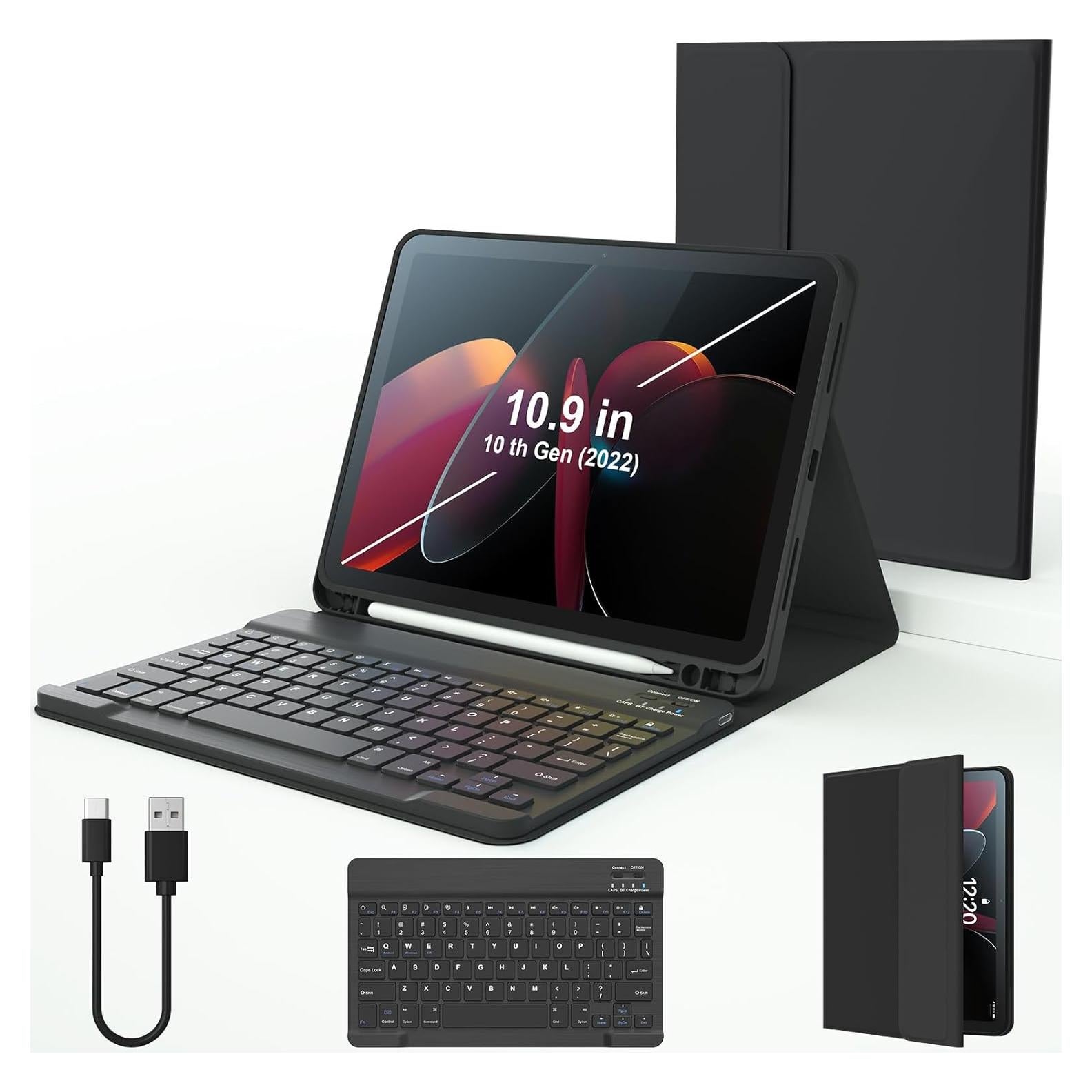 Funda con Teclado Bluetooth Kiloob para iPad 10.9" 2022