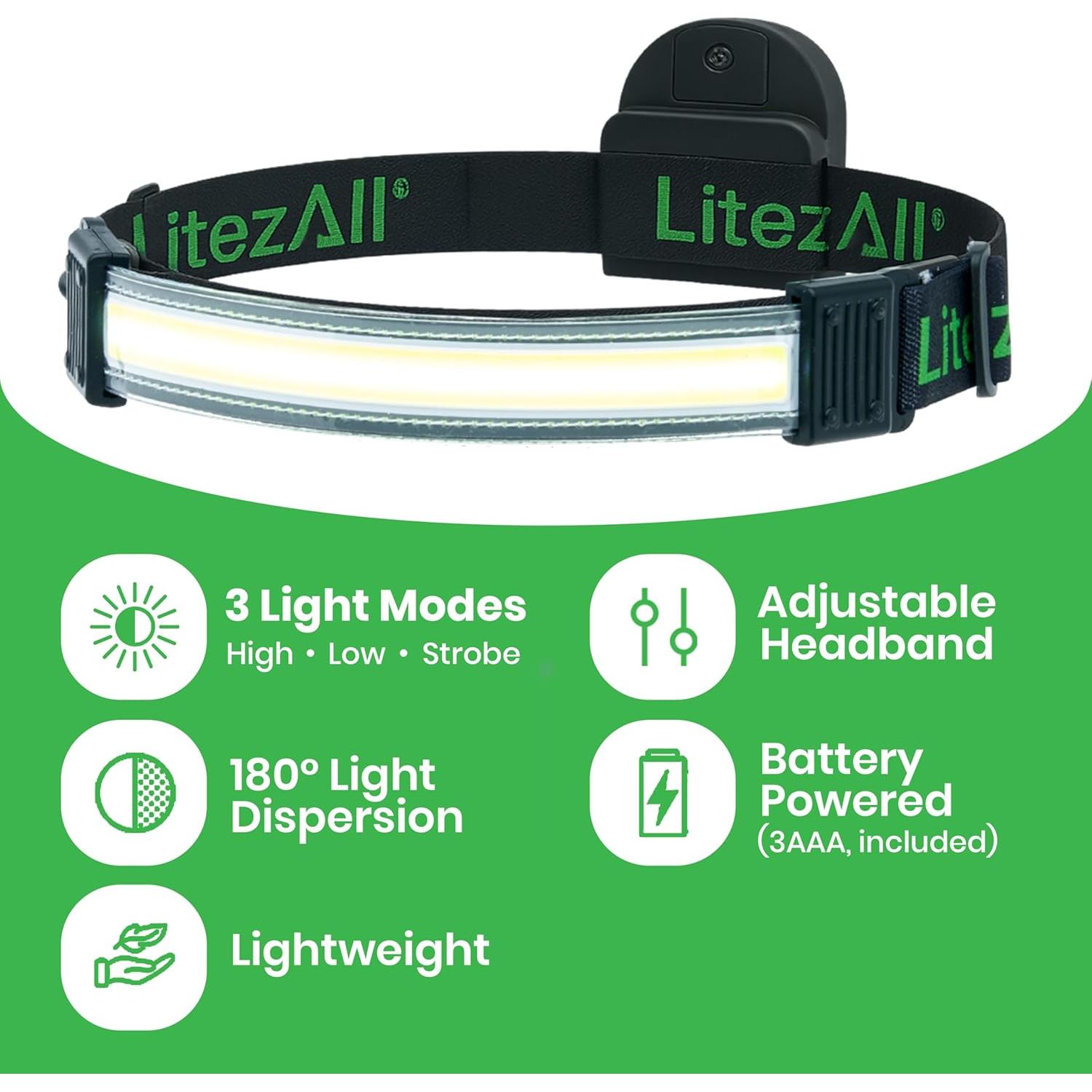 Linterna LED Táctica LitezAll Recargable con Banda Ajustable