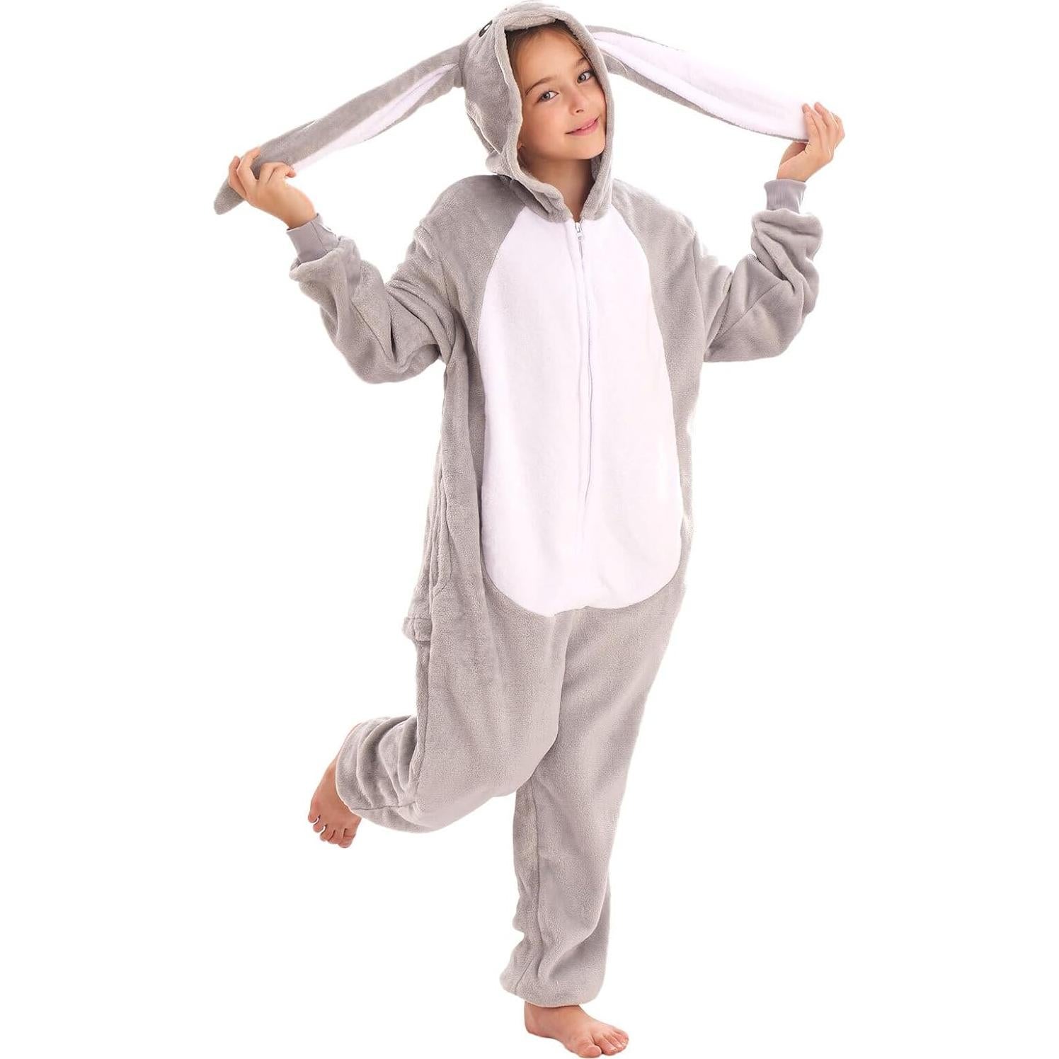 Disfraz Onesie Conejo Gris para Niños 4T - Halloween y Cosplay