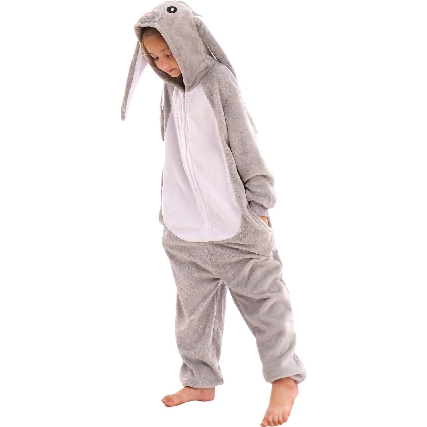 Disfraz Onesie Conejo Gris para Niños 4T - Halloween y Cosplay