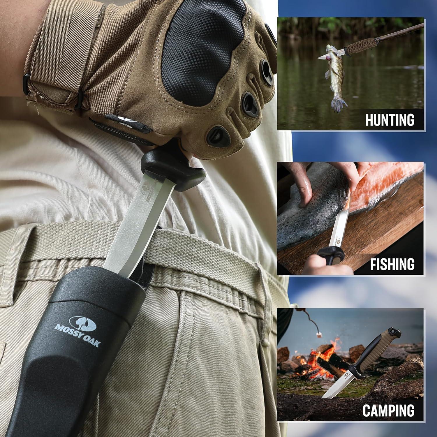 Cuchillo de Exterior Mossy Oak 4" Acero Inoxidable Marrón